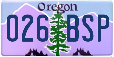 OR license plate 026BSP