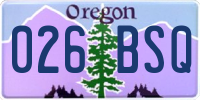 OR license plate 026BSQ