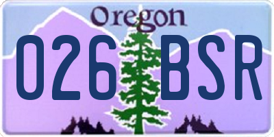 OR license plate 026BSR