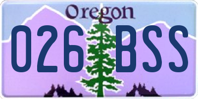 OR license plate 026BSS