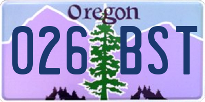 OR license plate 026BST