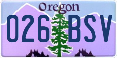 OR license plate 026BSV