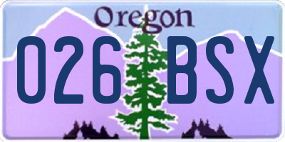 OR license plate 026BSX