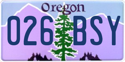 OR license plate 026BSY