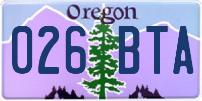 OR license plate 026BTA