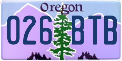 OR license plate 026BTB