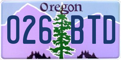 OR license plate 026BTD