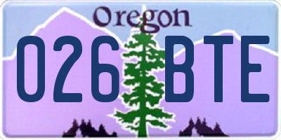 OR license plate 026BTE