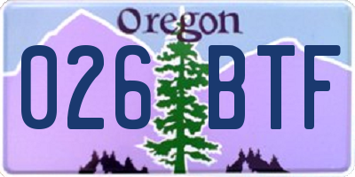 OR license plate 026BTF