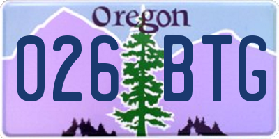OR license plate 026BTG