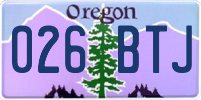 OR license plate 026BTJ