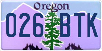 OR license plate 026BTK