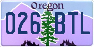 OR license plate 026BTL