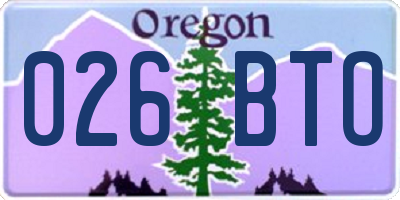 OR license plate 026BTO