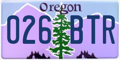 OR license plate 026BTR