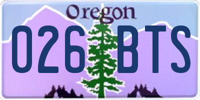 OR license plate 026BTS