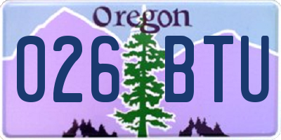 OR license plate 026BTU
