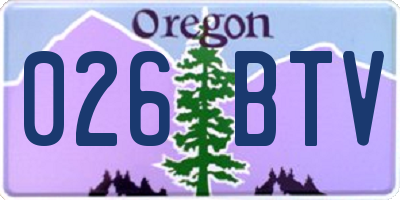 OR license plate 026BTV