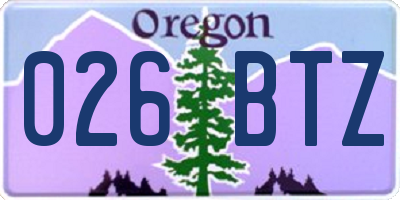 OR license plate 026BTZ