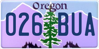 OR license plate 026BUA