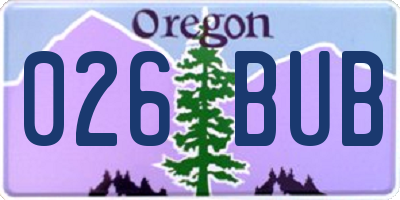 OR license plate 026BUB