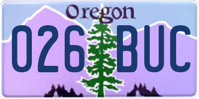 OR license plate 026BUC