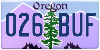 OR license plate 026BUF