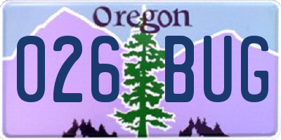 OR license plate 026BUG