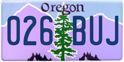 OR license plate 026BUJ