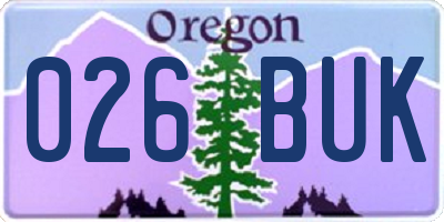 OR license plate 026BUK