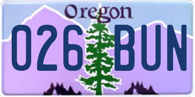 OR license plate 026BUN