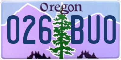 OR license plate 026BUO