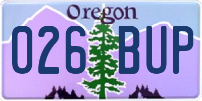OR license plate 026BUP