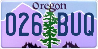 OR license plate 026BUQ