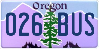 OR license plate 026BUS