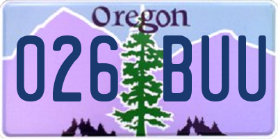 OR license plate 026BUU