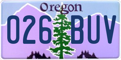OR license plate 026BUV