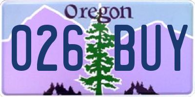 OR license plate 026BUY
