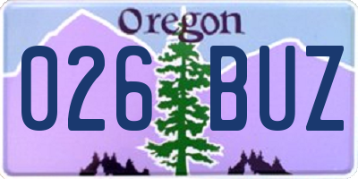 OR license plate 026BUZ