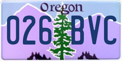 OR license plate 026BVC