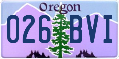 OR license plate 026BVI