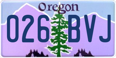 OR license plate 026BVJ