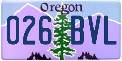 OR license plate 026BVL