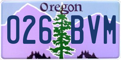 OR license plate 026BVM