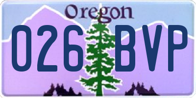 OR license plate 026BVP