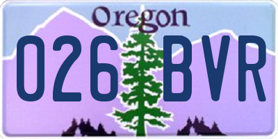 OR license plate 026BVR