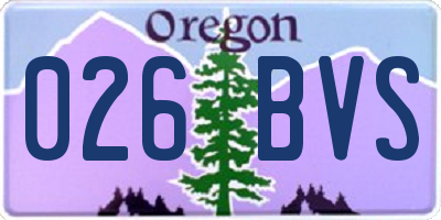 OR license plate 026BVS