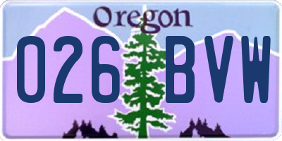 OR license plate 026BVW