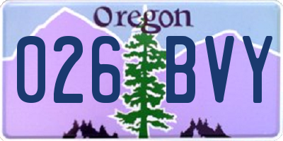 OR license plate 026BVY