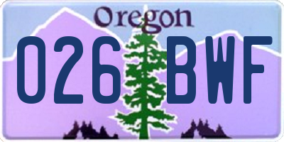 OR license plate 026BWF